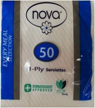 SERVIETTE 1PLY 300X300 X32X50