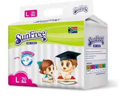 SUNFREE DIAPERS (SML) X5X20