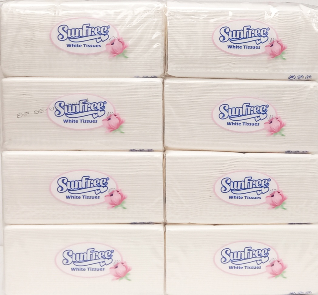 SUNFREE WHT TISSUES 2 PLY X8X10