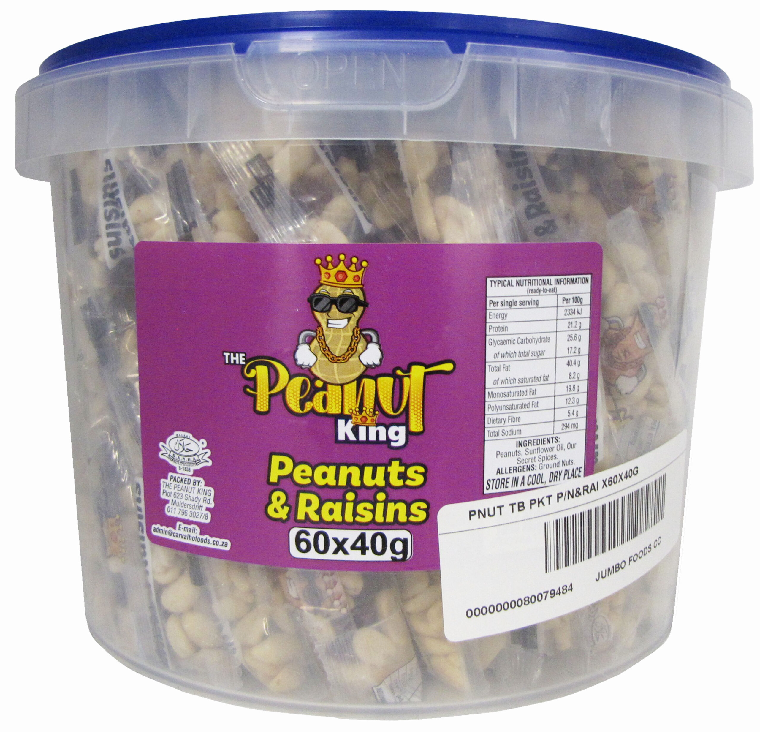 P.K PEANUTS & RAISINS 60X40GR