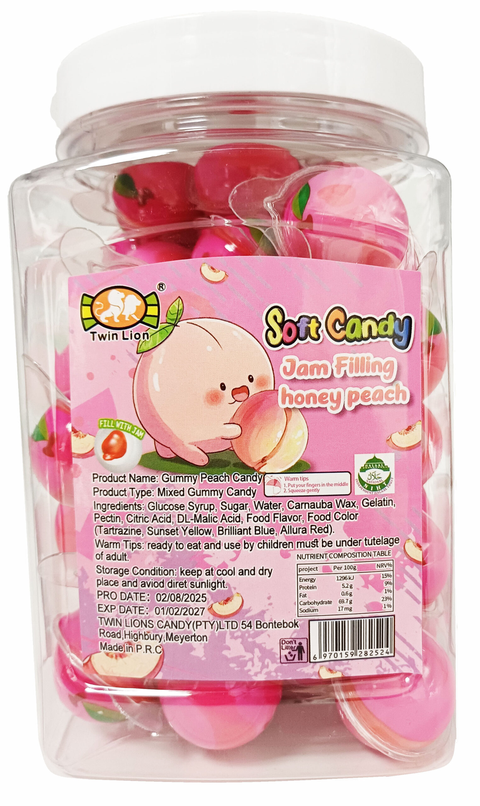 TWIN SOFT CANDY PEACH 12X50PC