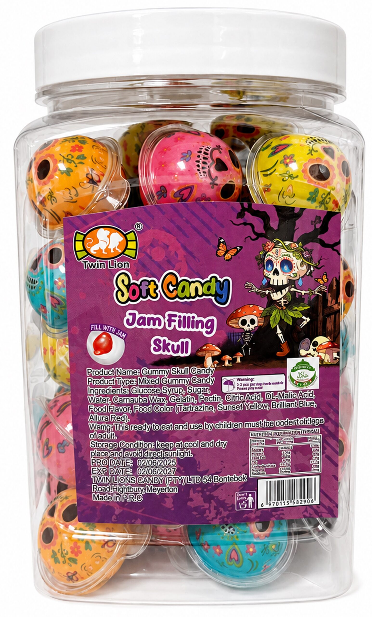 TWIN SOFT CANDY SKULL 12X50PC